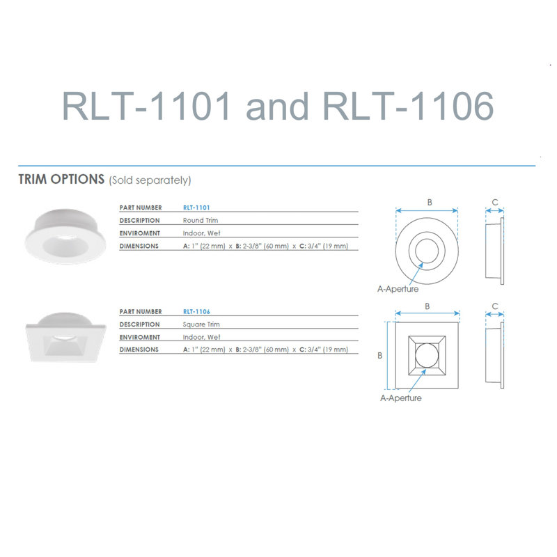 Garniture ronde RLF pour RLF-1107-SW5, Noir