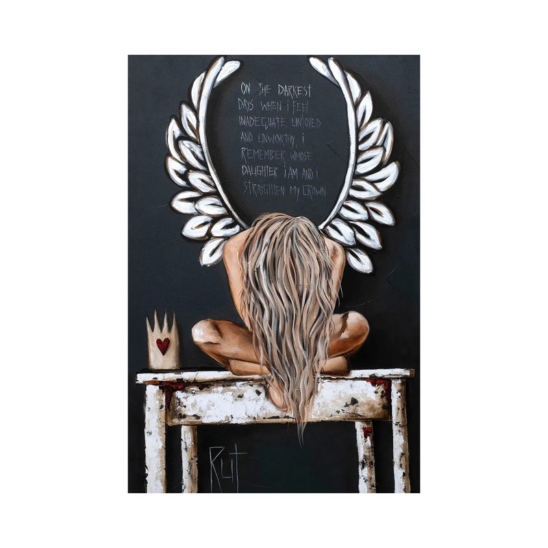 «On the Darkest Days» par Rut Art Creations - impression, H 8 po x l 12 po x P 0,75 po, Toile tendue, Pas de tapis