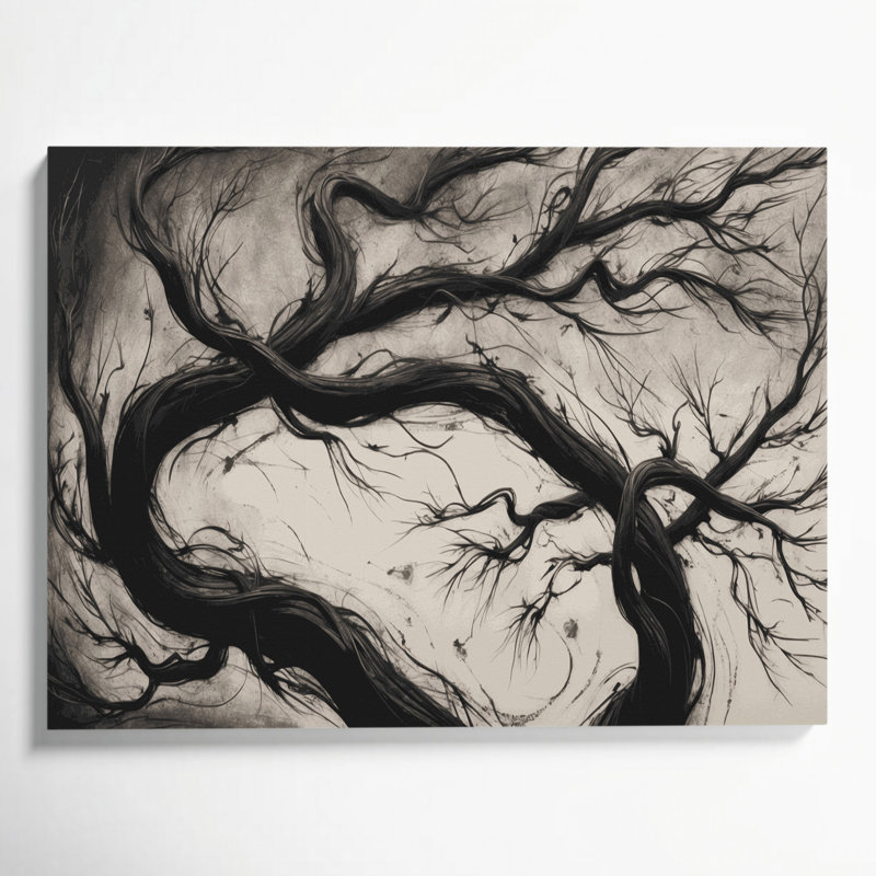 Halloween, branches torsadées, art mural beige, H 11 po x l 14 po