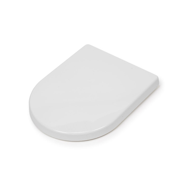 Croydex Wl610722H Telese D Shape Toilet Seat, White With Soft Close And Quick Release
