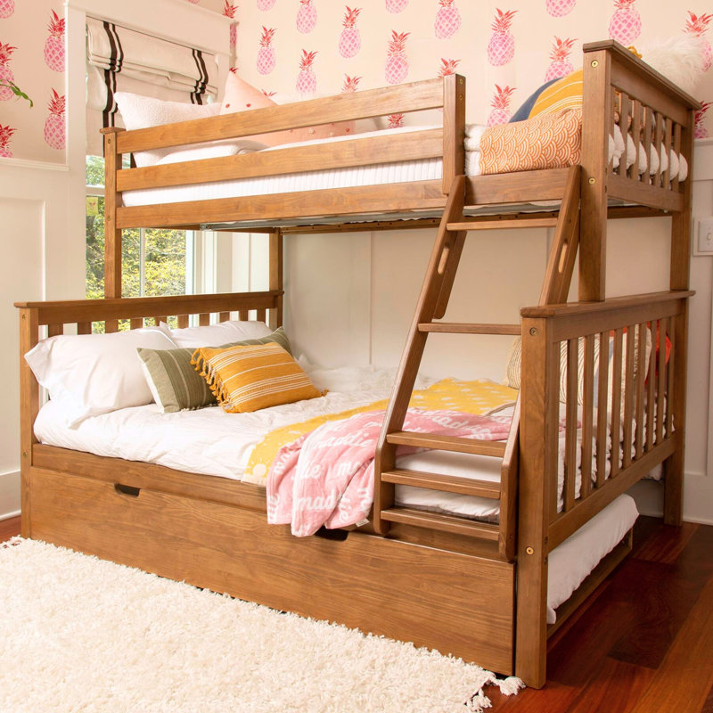 Bolles Kids Bunk Bed with Trundle, Twin over Full, Pecan