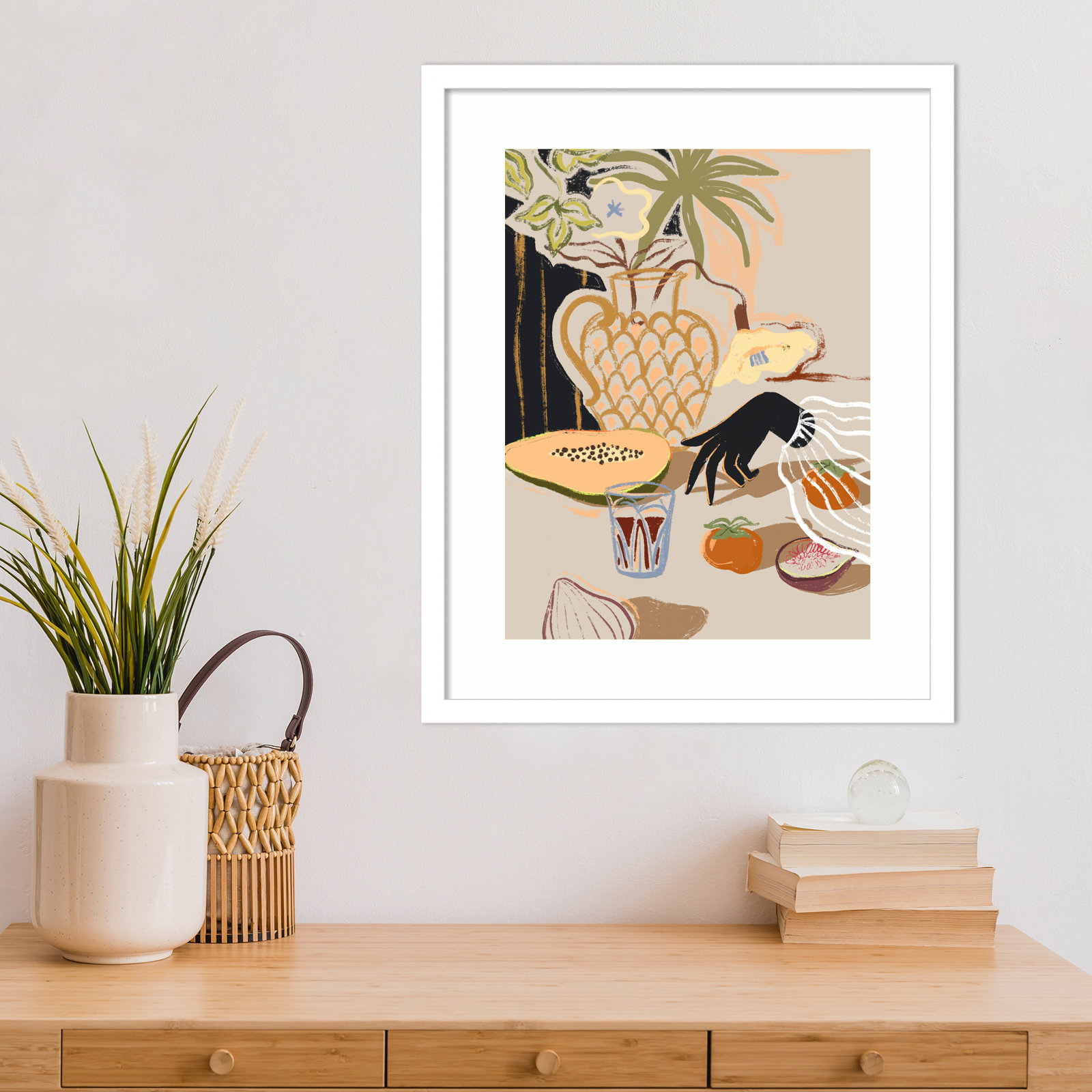 Northbrook "Fruitful Spread" Print, White, 21" H x 17" W