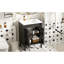 Lavabo de salle de bain moderne, 24 po, pratique, avec poignée en métal exquis, apparence élégante