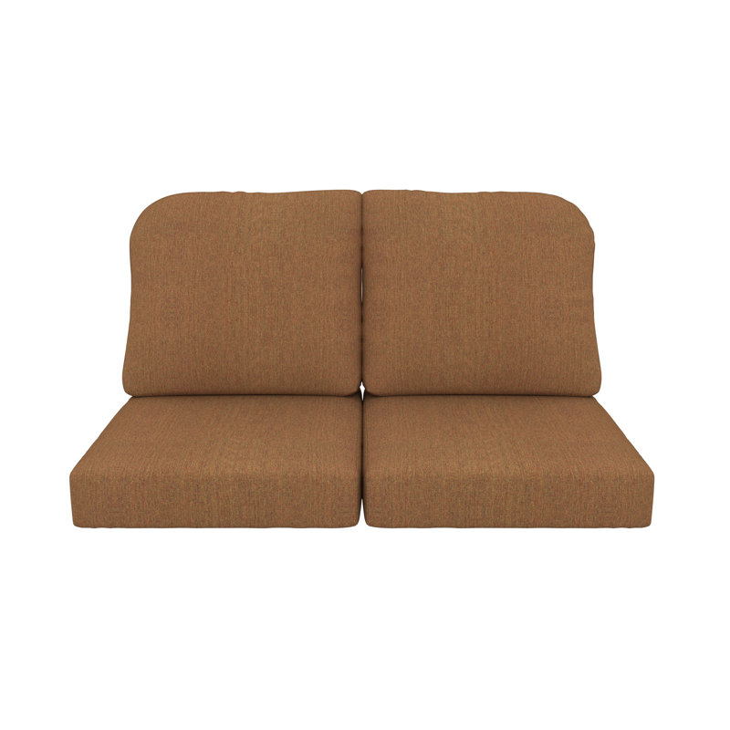 Amala Sunbrella® Indoor/Outdoor Loveseat Cushion, Canvas Teak