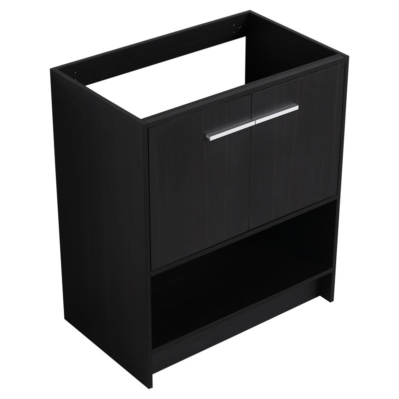 Meuble-lavabo 30 po, 2 portes autoportantes en chêne noir, meuble-lavabo emphase en contreplaqué 30 po, armoire en chêne