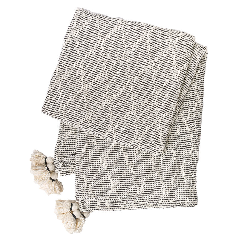 Jeté en coton , Gris