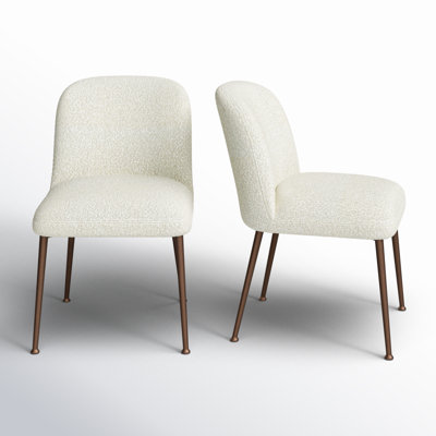 Ruebin Linen Blend Metal Side Chair Dining Chair