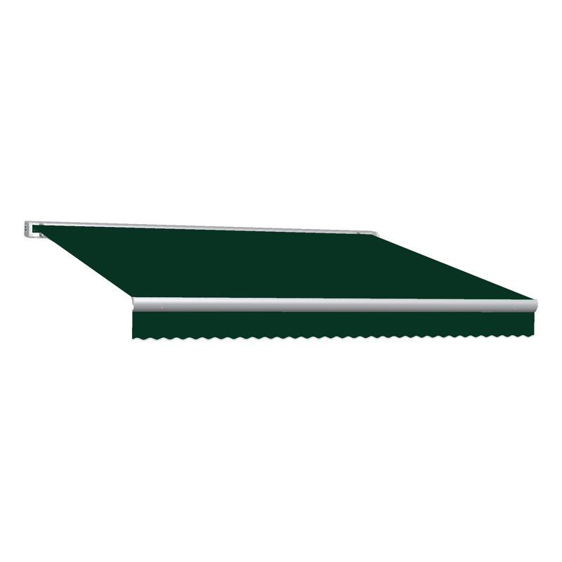 Awntech Key West Patio Retractable Awning with Cassette, Forest, Left Side, 8' W × 6' 6" D