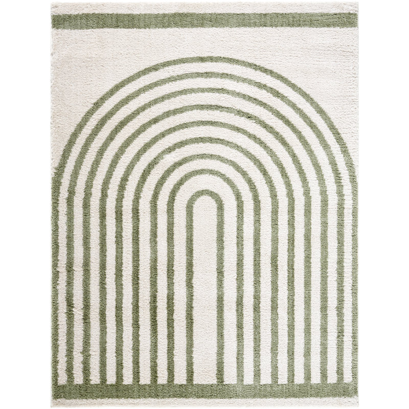 Machine Washable Shaggy Boho Grass Green Area Rug, Rectangle 200 x 275cm