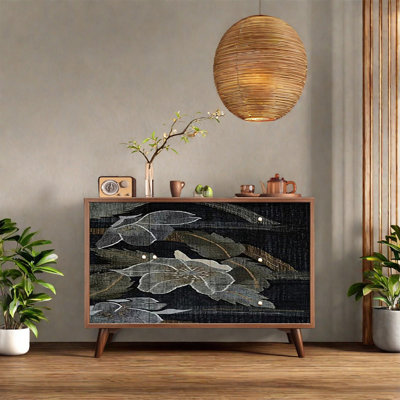 Walnut Frame Sideboard with Storage Space