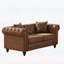 Canapé Chesterfield de 63,5 po au design contemporain, canapé modulaire en tissu Tech pour le salon, capitonné avec accoudoirs cloutés et 2 coussins décoratifs-63012083