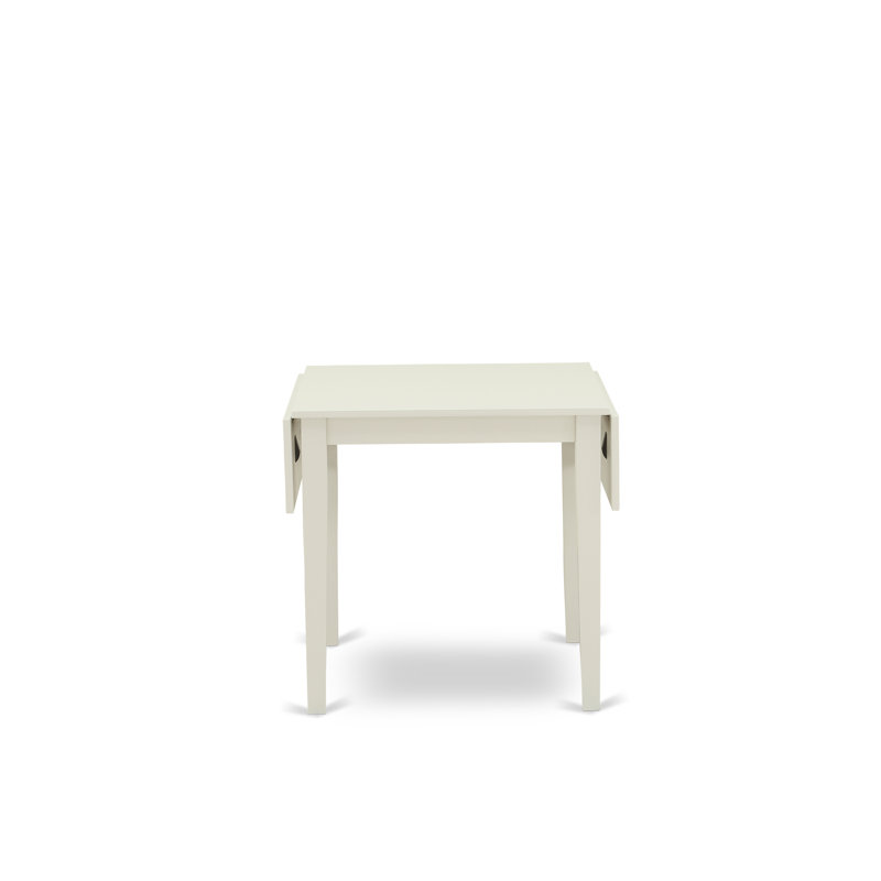 L'ensemble de table de cuisine 3 pièces comprend une table de salle à manger rectangulaire avec Dropleaf et 2 chaises de salle à manger Parson en tissu beige clair, lin blanc
