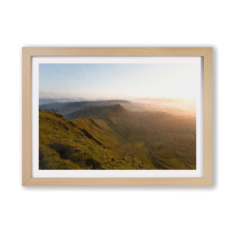 Pen Y Fan In The Brecon Beacons Wales - Single Picture Frame Painting, Oak, 33cm H x 45cm W x 2cm D