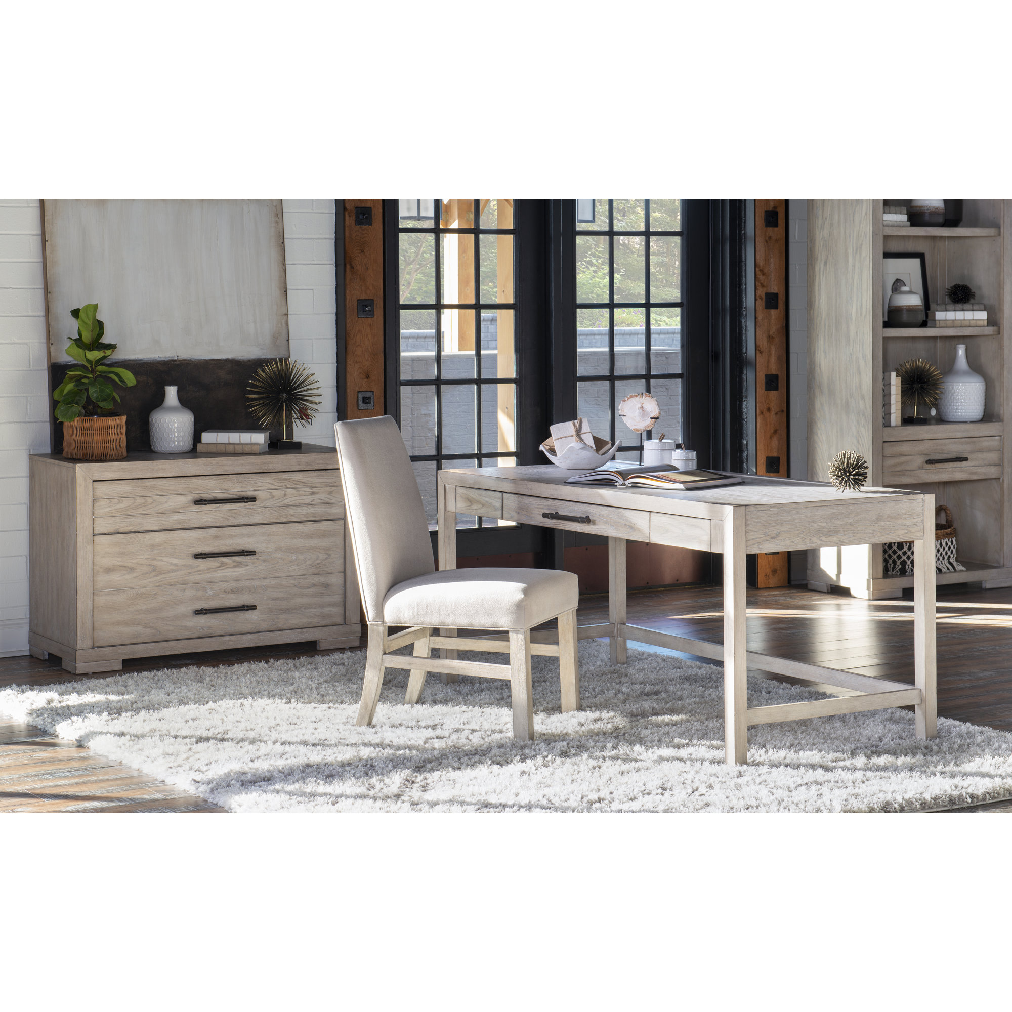 Appleton Storage Cabinet, Pewter, Weathered Oak