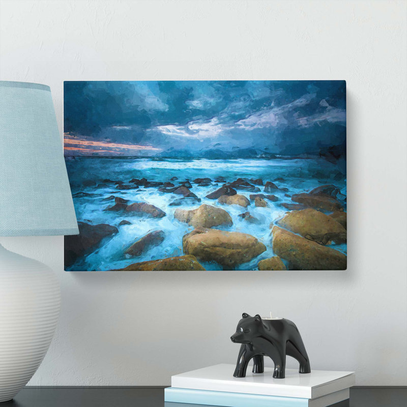 Stormy Evening In Wales In Abstract - Wrapped Canvas Print, 50cm H x 76cm W x 3cm D