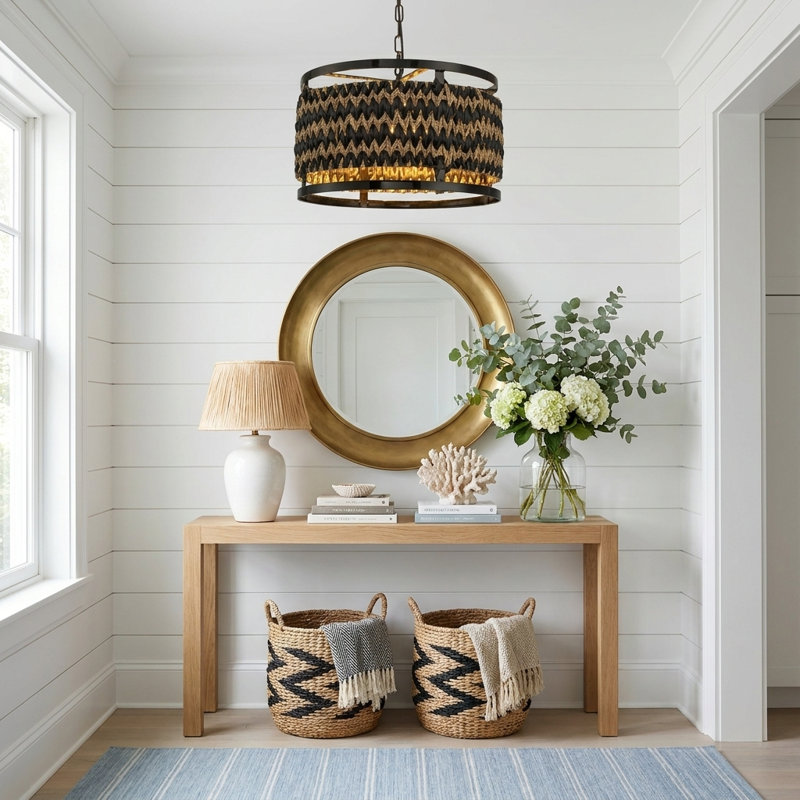 Luminaire suspendu tissé scandinave 3 lumières Amara