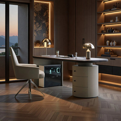 Bureau moderne, minimaliste et luxueux