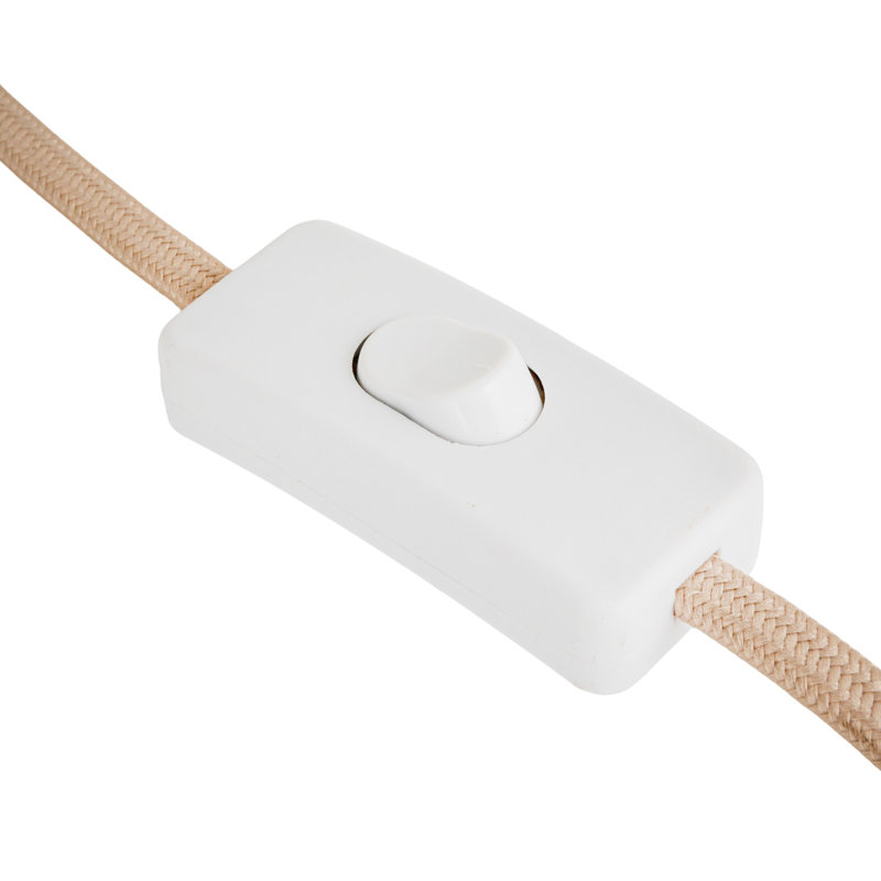 Fabric And Metal Table Lamp With Inline Switch