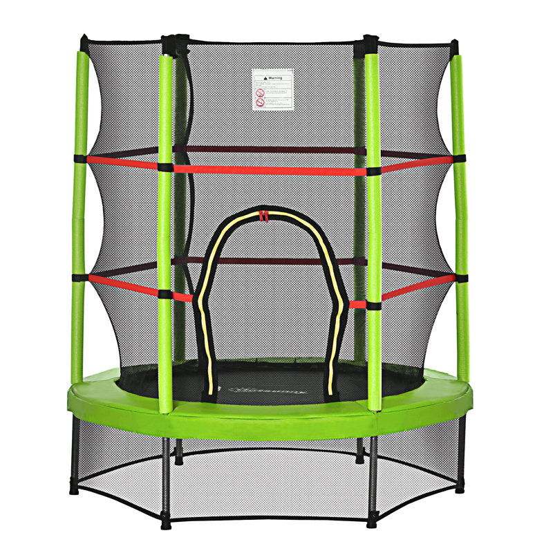 Outsunny 5Ft Kids Trampoline With Enclosure Net