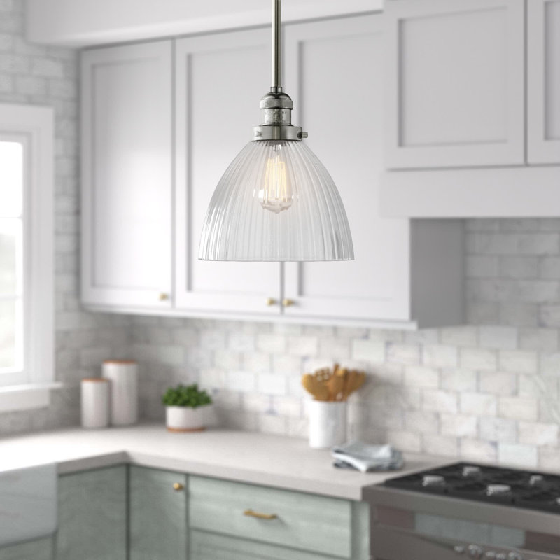 Montrose 1 - Light Single Pendant, Polished Nickel, 6 Watt Vinage LED Bulb