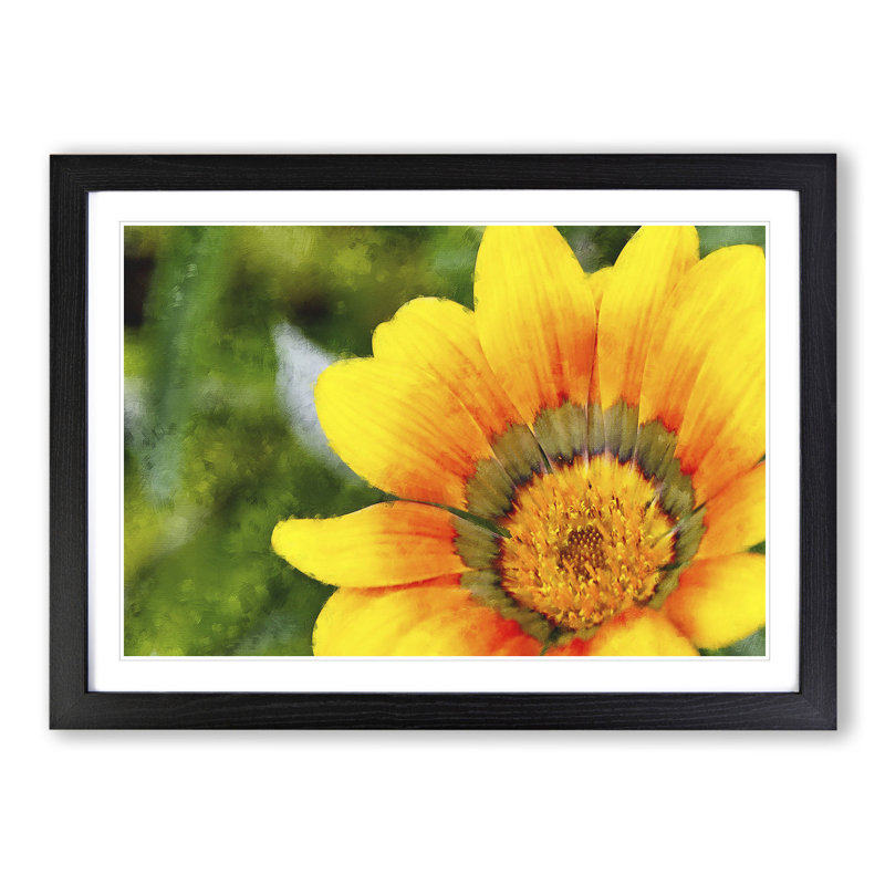 Bright Yellow Flower - Framed Print, 48cm H x 65cm W x 2cm D, Black