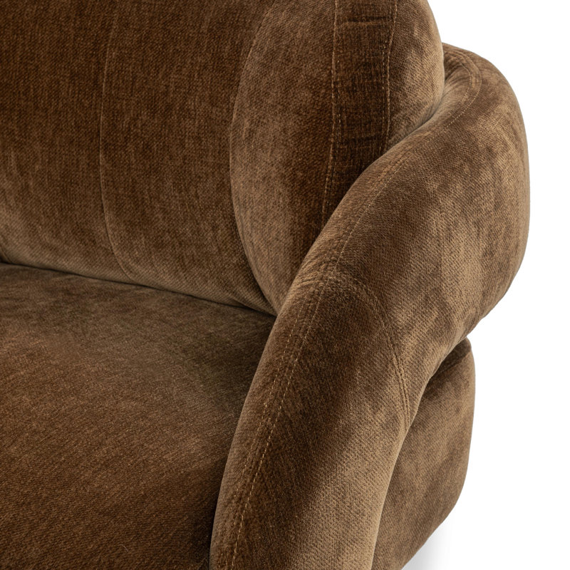 Salino Upholstered Fabric Lounge Accent Chair, Bronze Polyester