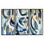 «Cubist White Blue Reality I», art géométrique abstrait encadré, 3 pièces-129013023-129013025