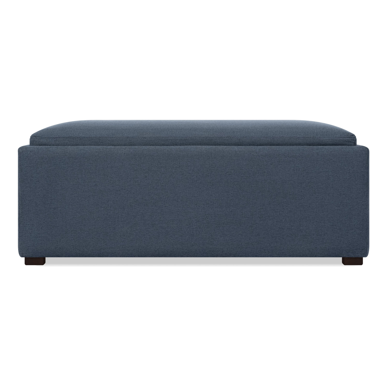 Clarke 40" Rectangle Storage Ottoman, Cute Navy Blue Performance Basketweave