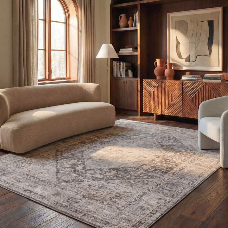 Tapis gris / beige Republica 450, Rectangle 8 pi x 10 pi