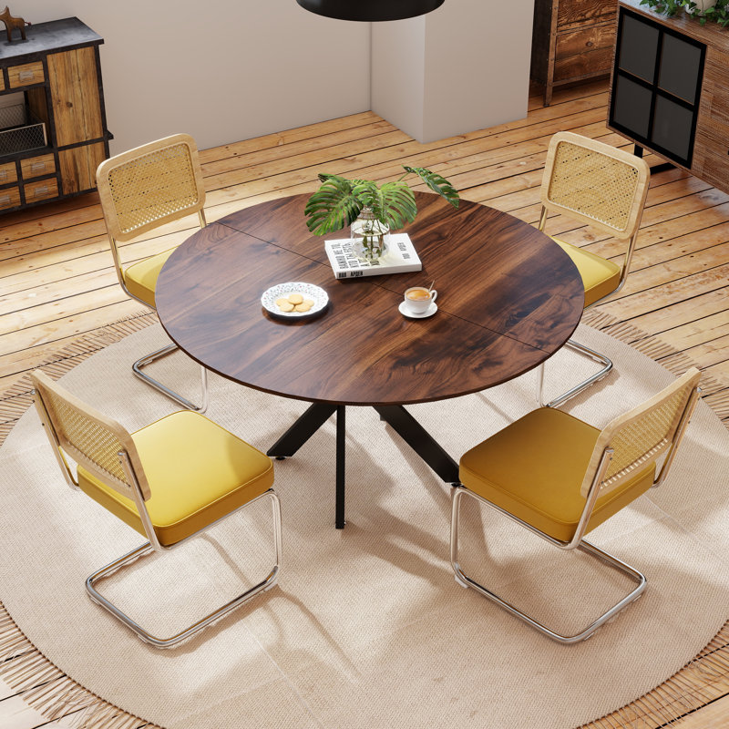 Table de salle à manger 47,2 po, Brun, Jaune / argenté