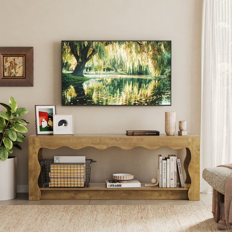 65-inch Entertainment Centre, Rustic Brown TV Stand with Storage