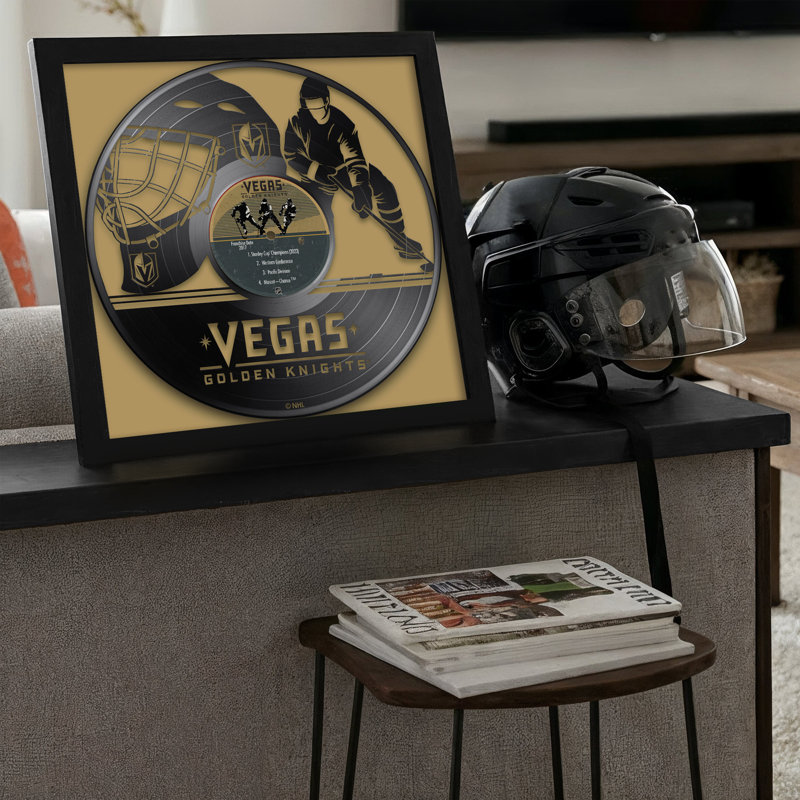 Disque vinyle des Golden Knights de Vegas (NHL), impression encadrée 13" x 13"., LNH Golden Knights de Las Vegas