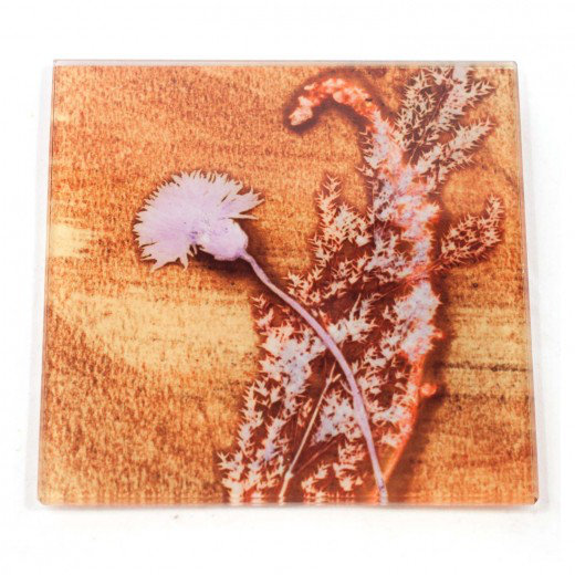 Glass Square 1 Piece Coaster, Yellow
