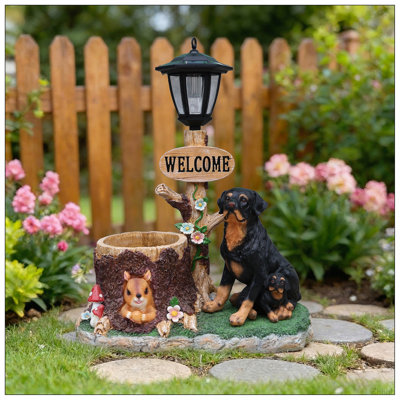 Statue jardinière Rottweiler