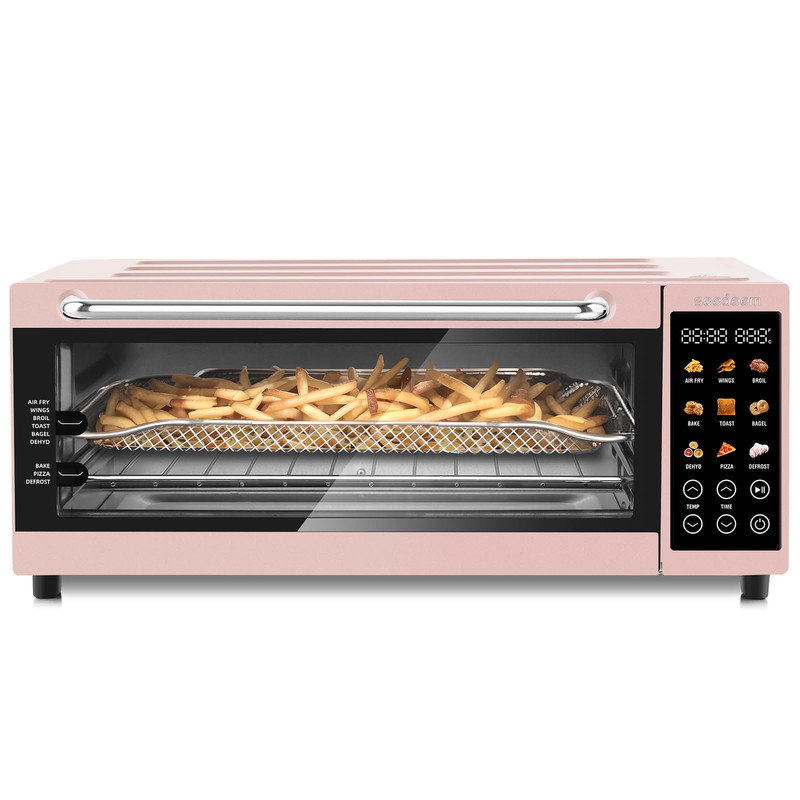 16QT Air Fryer Oven,9-in-1 Multi-Function Countertop Oven with Broil,Pizza,Dehydrator & Convection Baking, Black