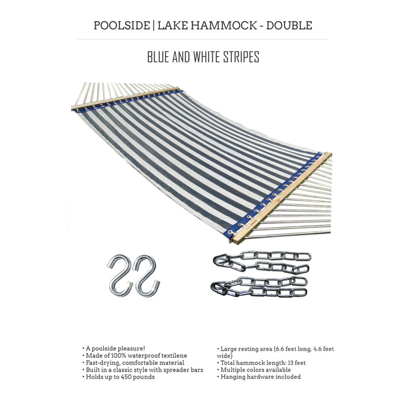 Hamac à barre d'écartement double, Bleu