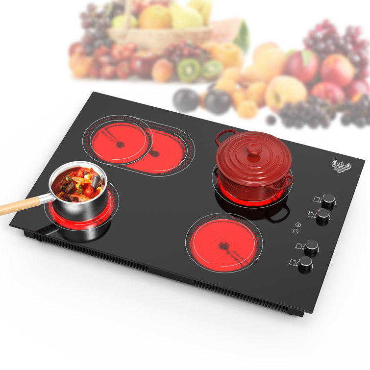 VBGK Electric Cooktop 30 inch 7200W, Electric Cooktop 4 Burners