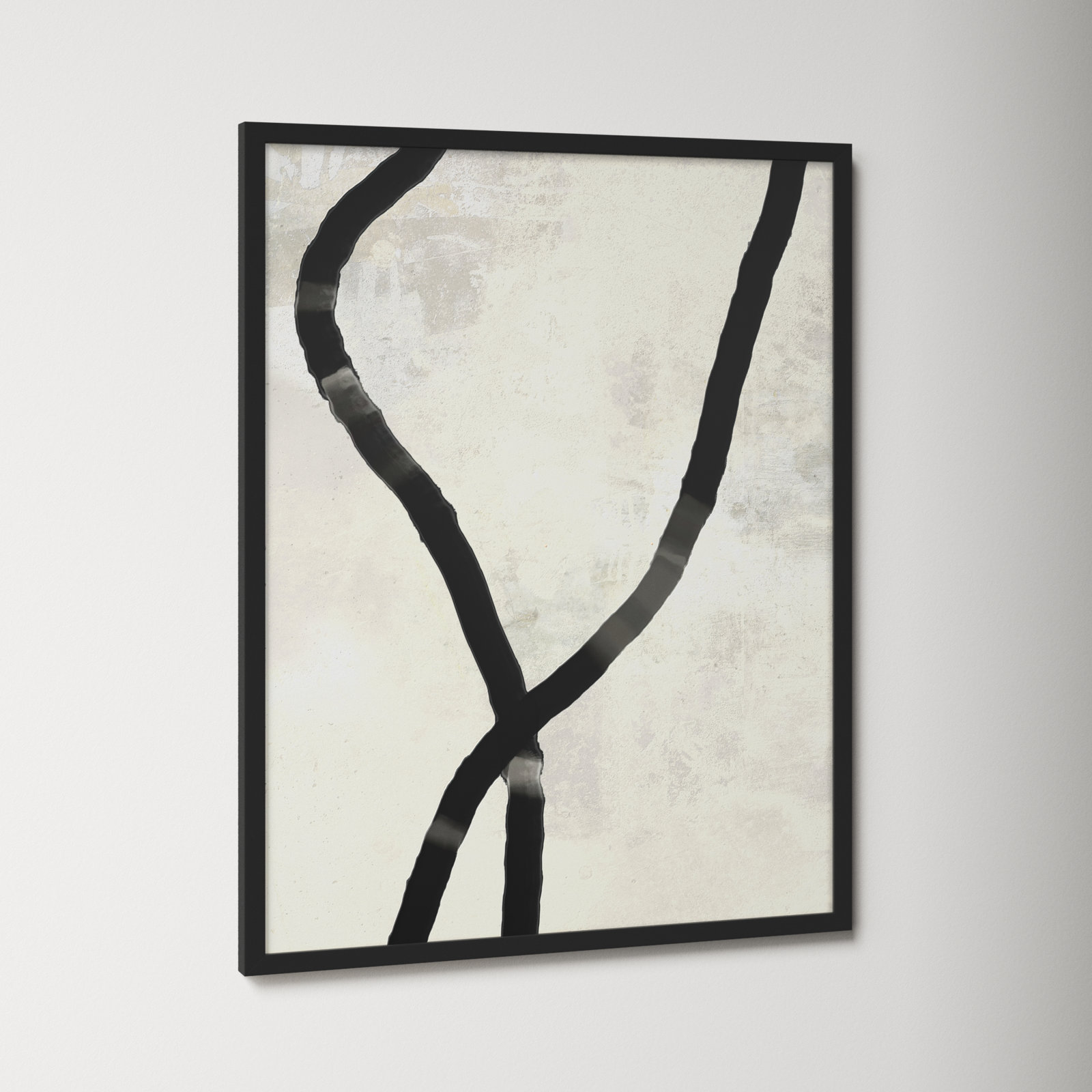 Ropes Series I "Black Rope 5" Print, Black, 38" H x 30" W x 1.25" D