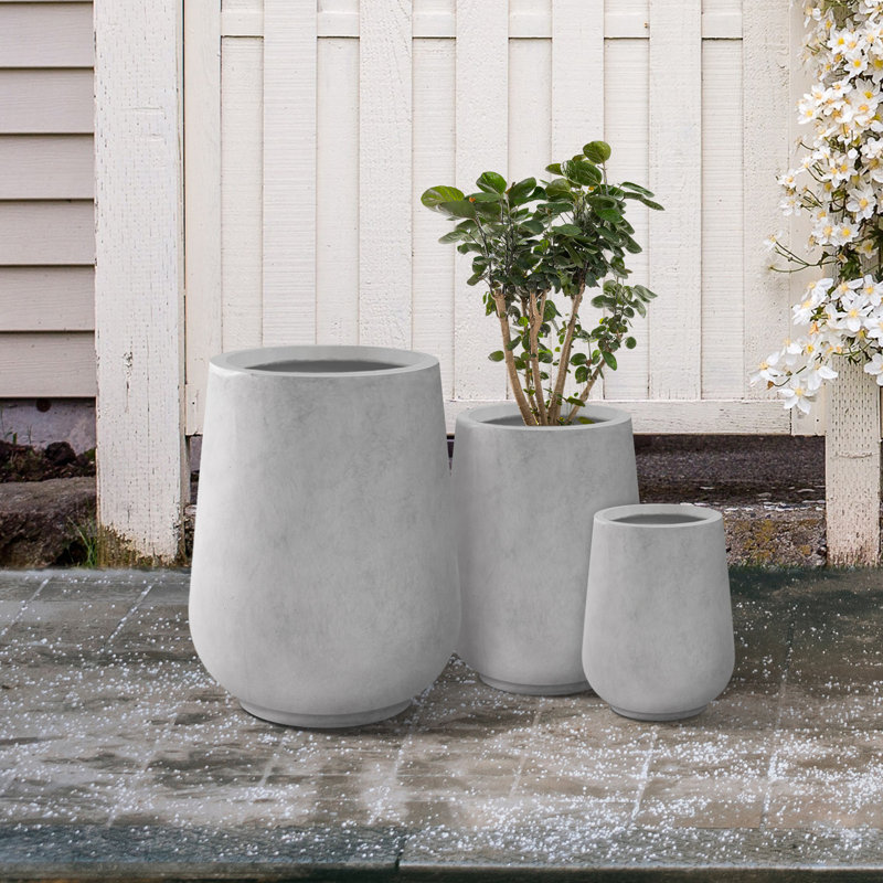 Handmade Pot Planter, Natural Concrete