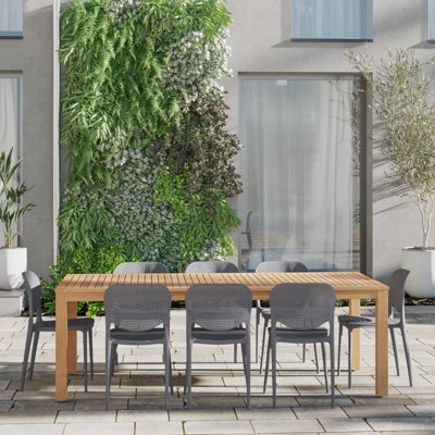 Anautica 88'' Rectangular 8 - Person Outdoor Dining Set