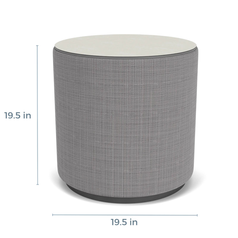 Table de réception avec plateau en stratifié Darsey, 20", Gris anthracite; gris chambray, Sergé blanc