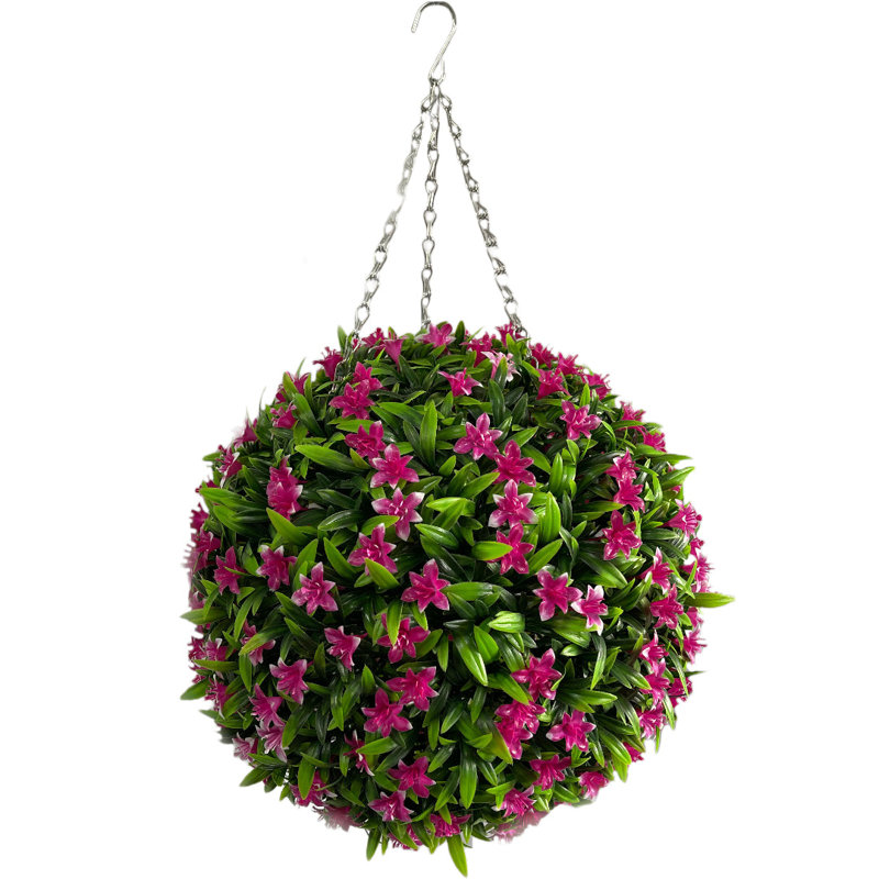 Faux Plant, 28cm H x 28cm W x 28cm D, Pink