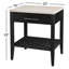 Table de chevet 1 tablette avec plateau en marbre lavé noir Isa 22 po Isa-1986801369