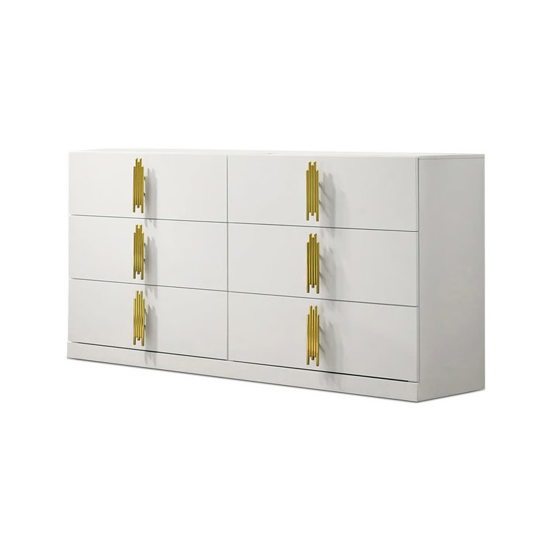 Basildon Contemporary Dresser, White/Gold