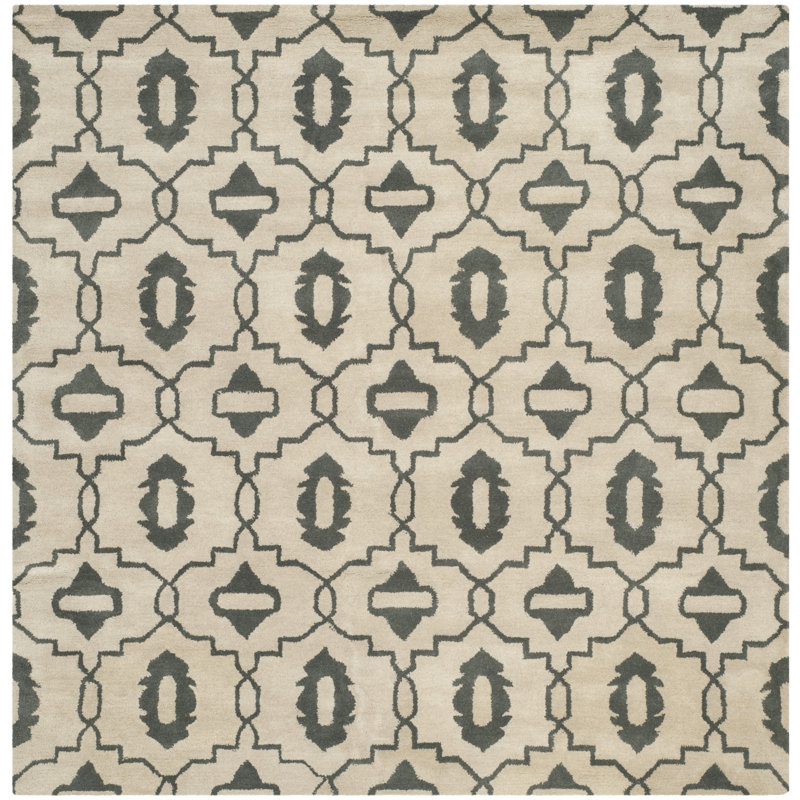Longe Chatham Hand Tufted Wool Ikat Rug, Square 7'