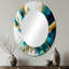 Golden Explosion Triangles VII - Grand miroir mural ovale sur métal-1575005318