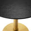 Dining Table Terzo Round Brushed Brass Finish - Black Ceramic Top