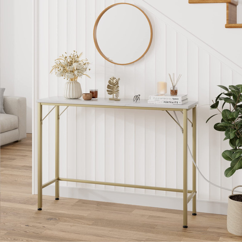 Console 39,3 po Jaliek, blanc, Or