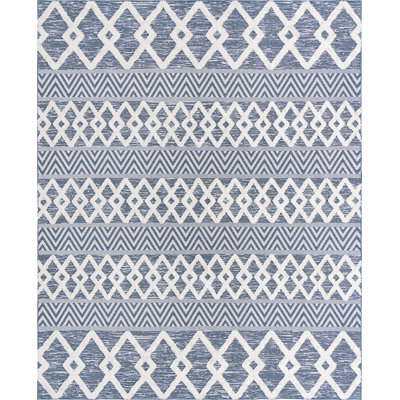 Tapis contemporain Archie-Jay de couleur bleu marine