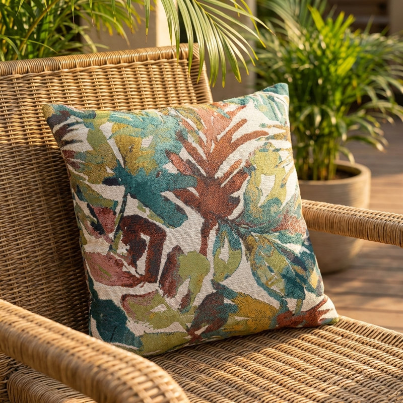 Tudor Floral Throw Pillow, 22" H x 22" W